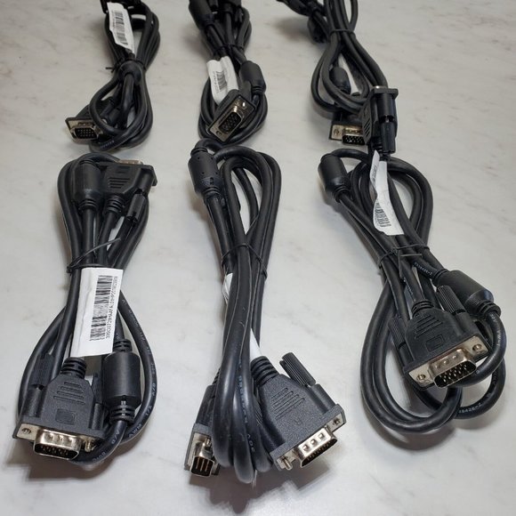 Lot of 6 Genuine HP 924318 Male To Male C2G VGA D-SUB Monitor Cable 15 P 5' New - Picture 4 of 5